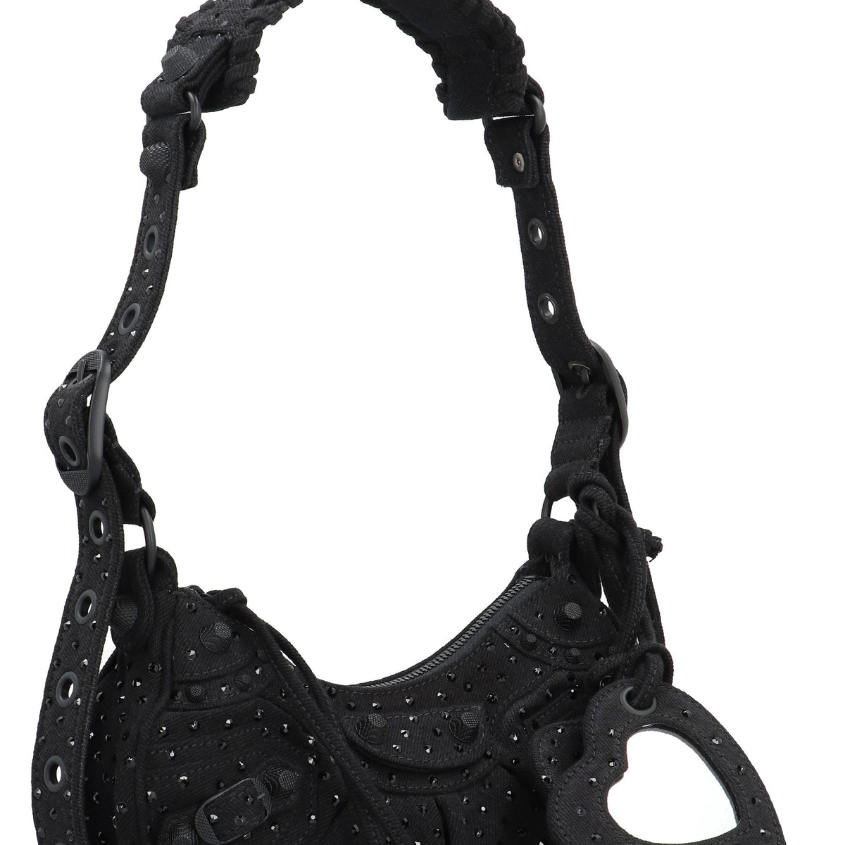 BALENCIAGA Mini Rhinestone-Studded Crossbody Handbag