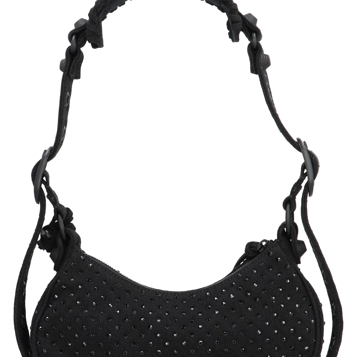 BALENCIAGA Mini Rhinestone-Studded Crossbody Handbag