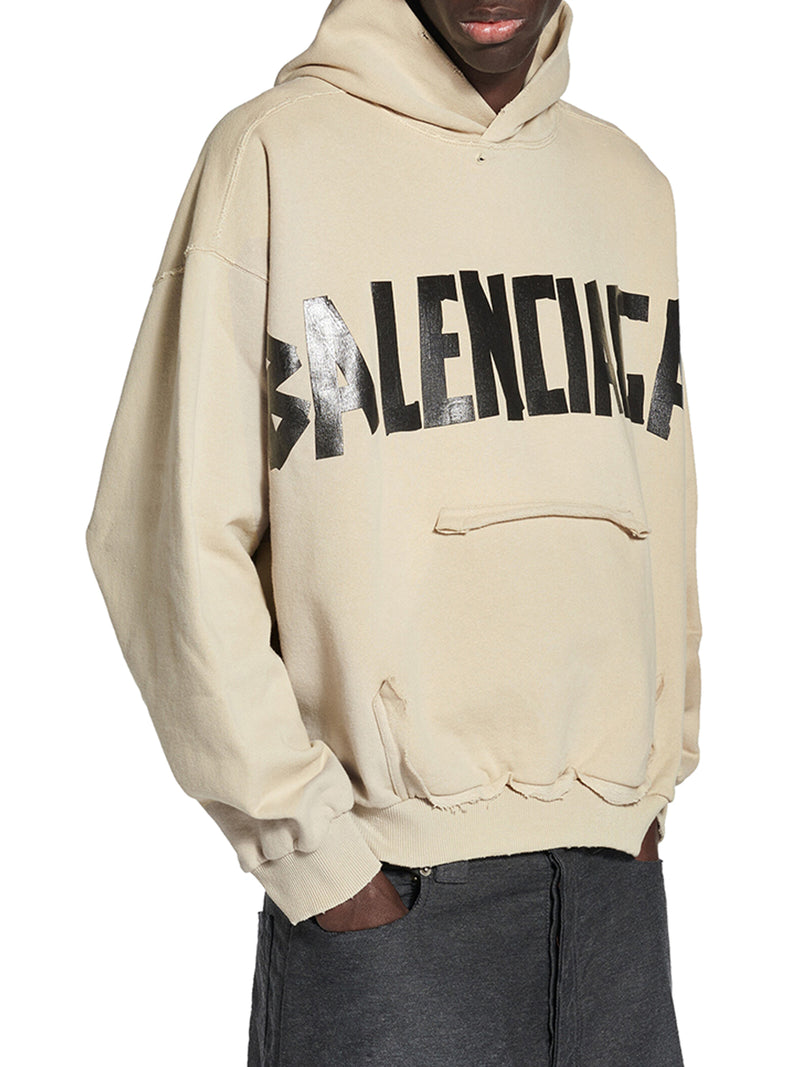 Balenciaga Men Hoodie With Ripped Pocket