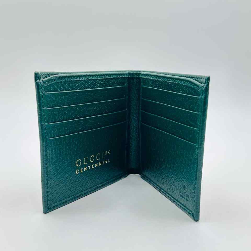 Gucci 100 Centennial Men's Beige Canvas Bifold Wallet