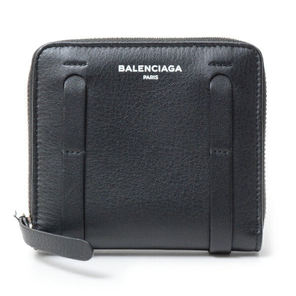 balenciaga Leather Coin Case Black 489801