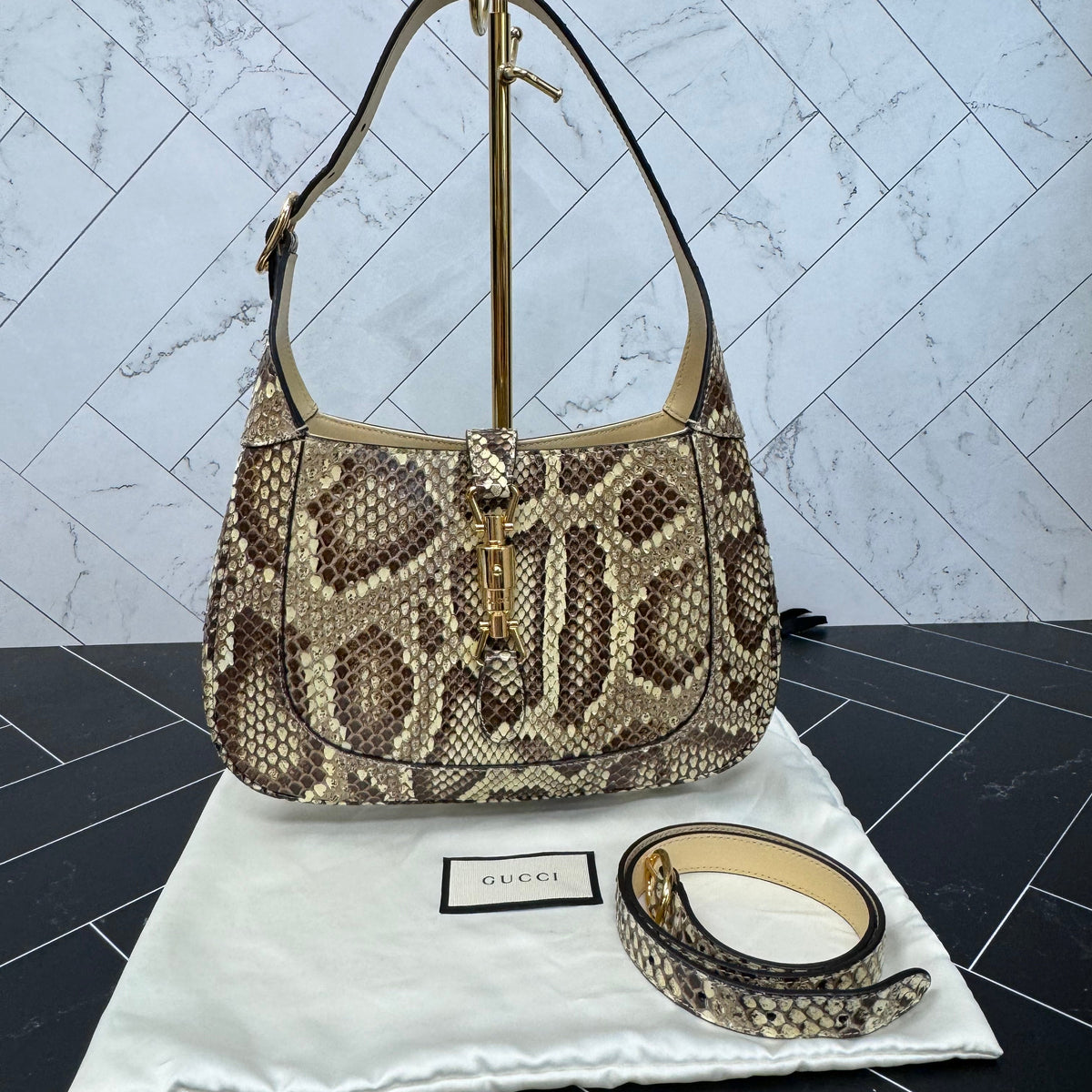 LIKE NEW Gucci Python Small Jackie Bag