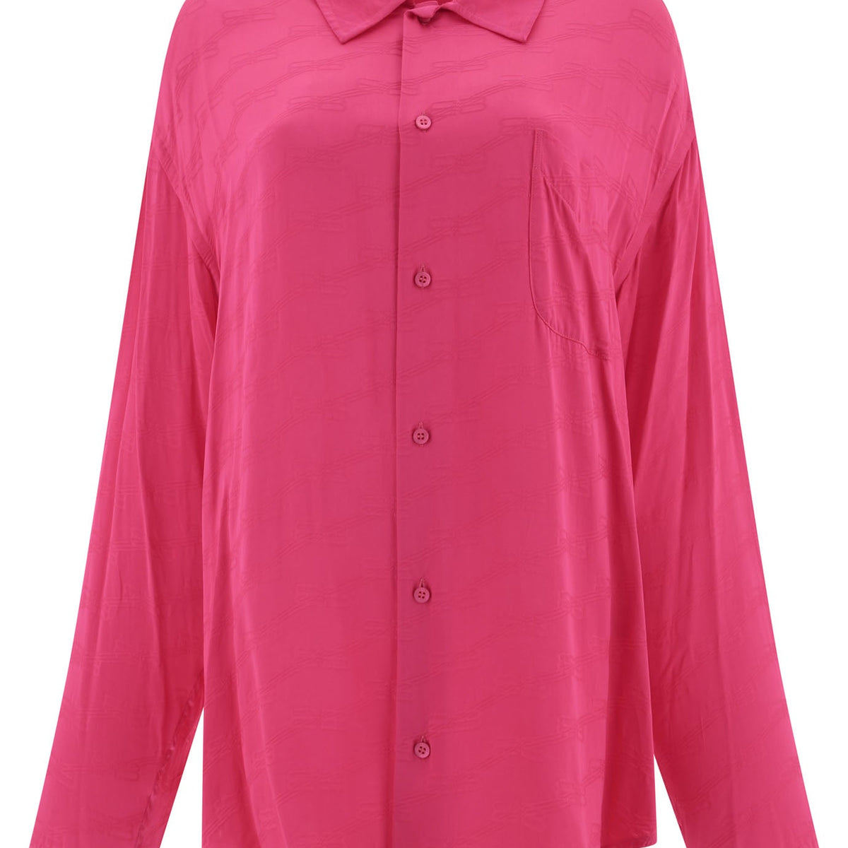 BALENCIAGA Jacquard Logo Regular Fit Long Sleeve Shirt for Women