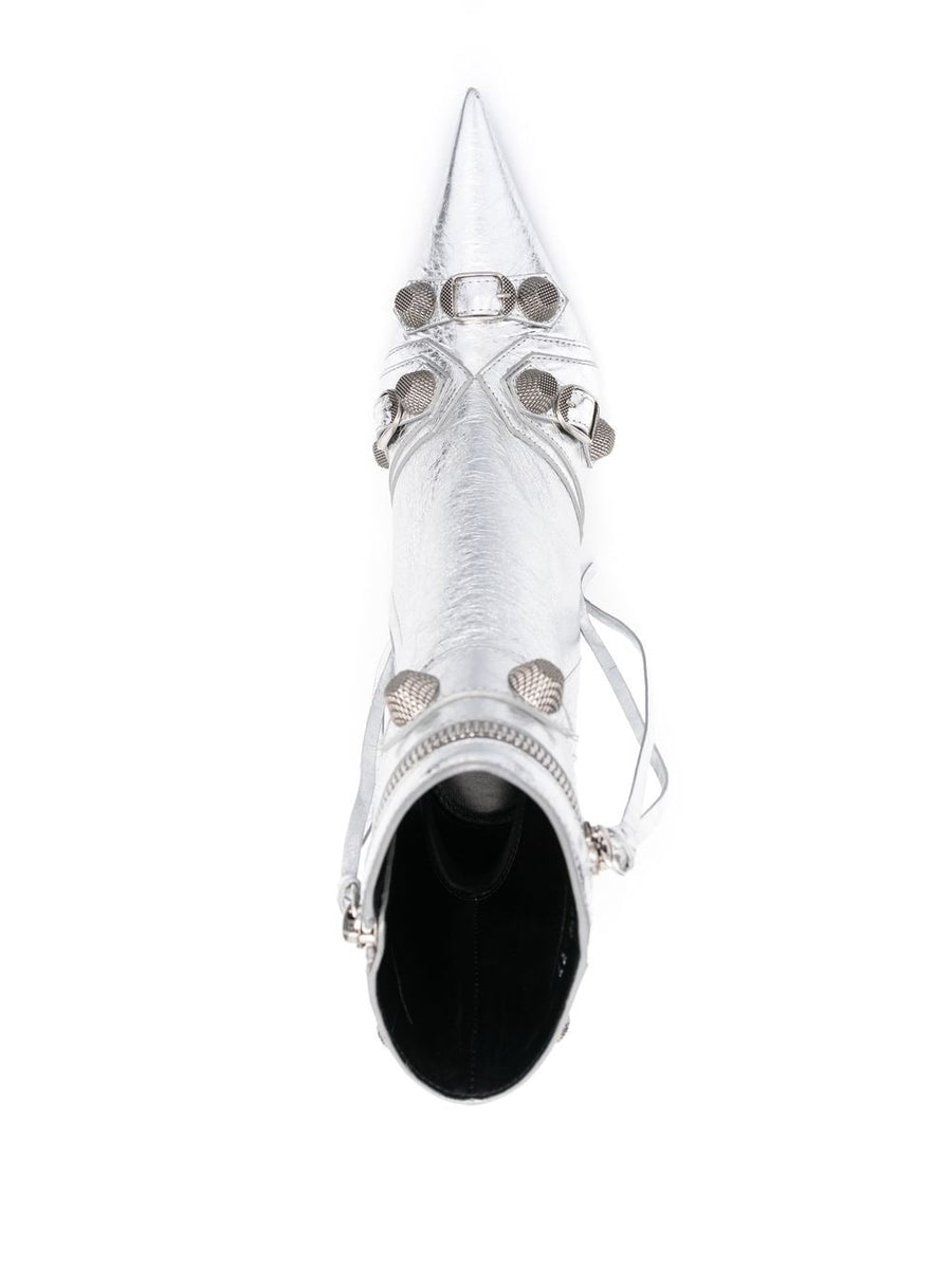 BALENCIAGA Metallic Ankle Boots with Stiletto Heel