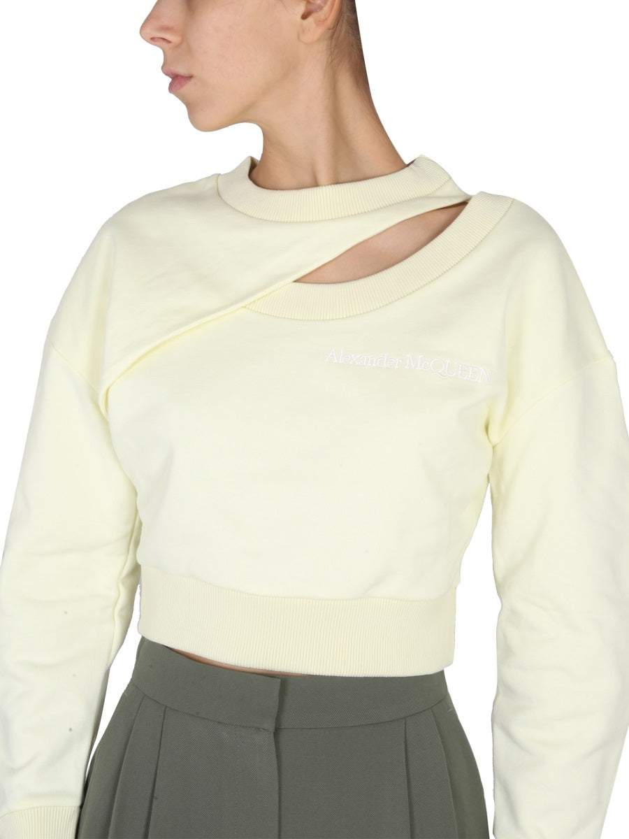 Alexander Mcqueen Women Cropped Sweatshirt