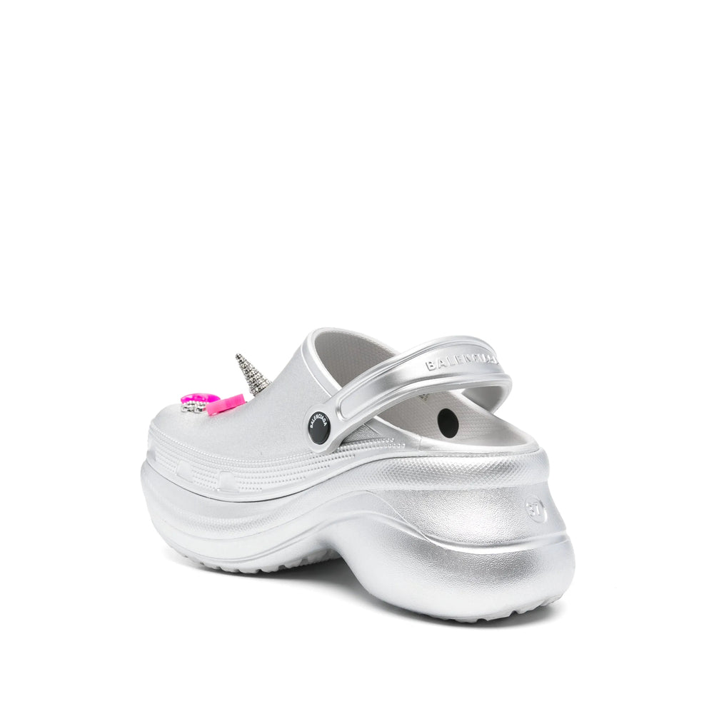 Balenciaga Silver Mules Women