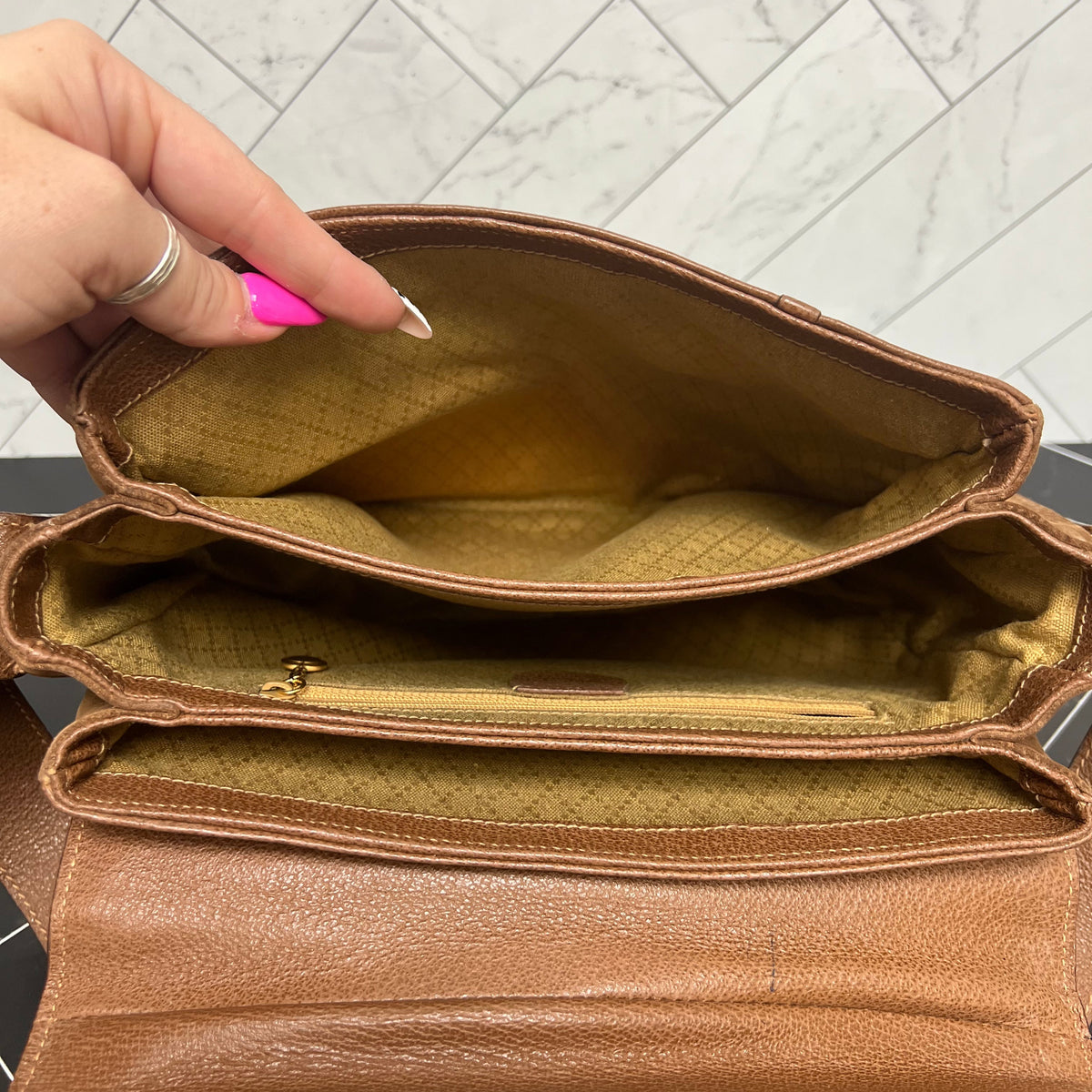 Gucci Brown Leather & Suede Saddle Bag