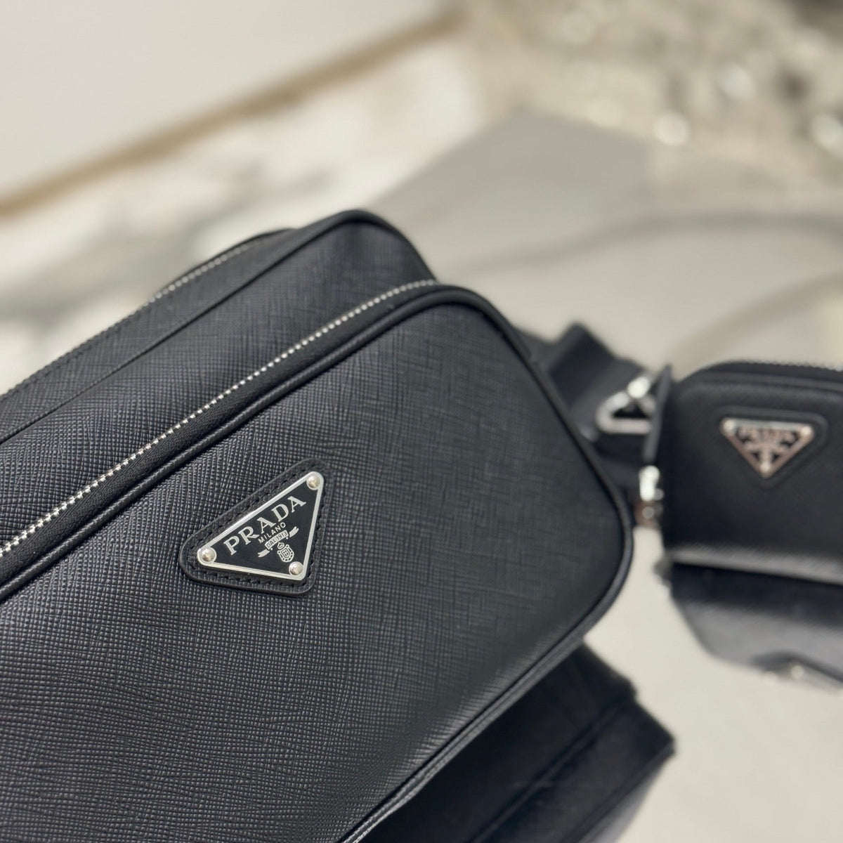 PD SAFFIANO LEATHER SHOULDER BAG