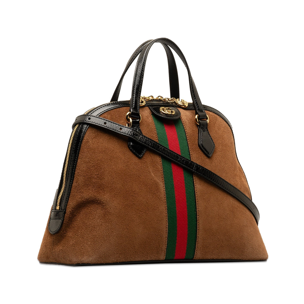 GUCCI Medium Web Ophidia Suede Satchel