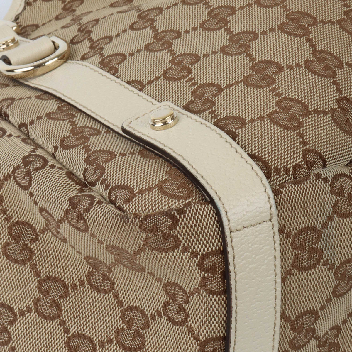 Gucci Supreme Tote with White Trim.