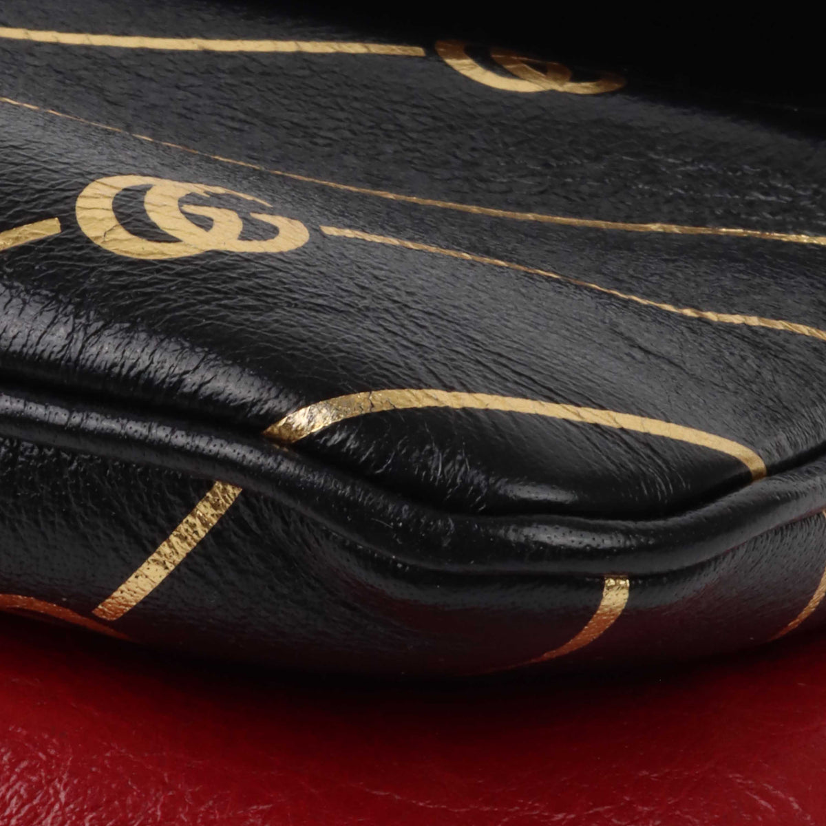Gucci Black and Red Double Sided Thiara Clutch.