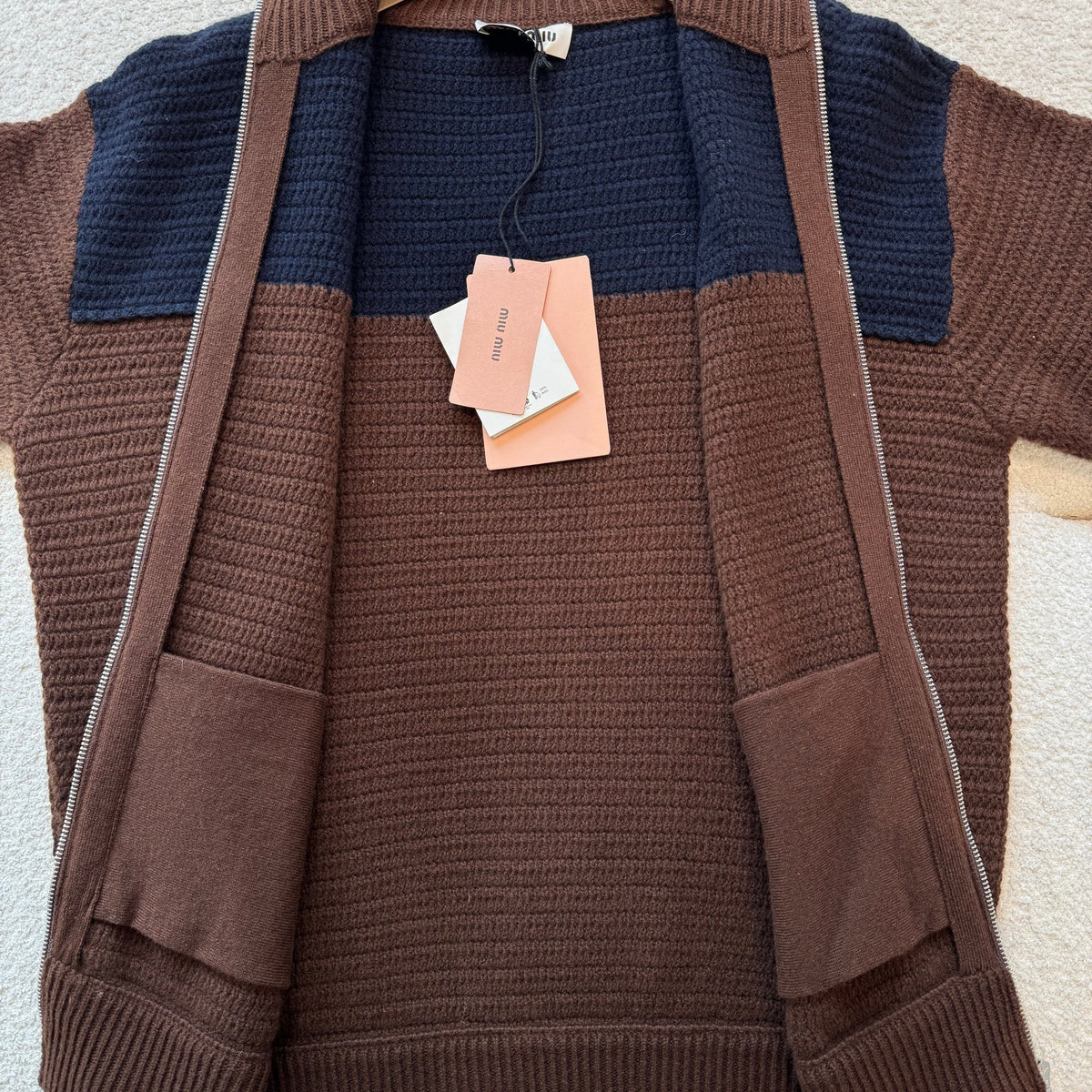 MIU M ZIP CARDIGAN