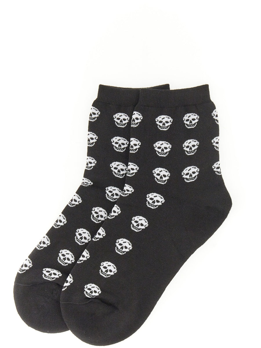 Alexander Mcqueen Women Short Skull Sock
