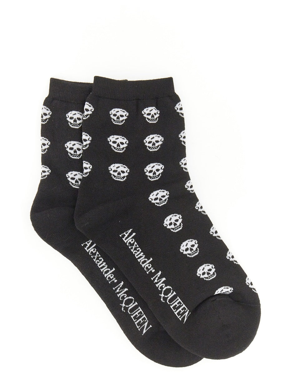 Alexander Mcqueen Women Short Skull Sock