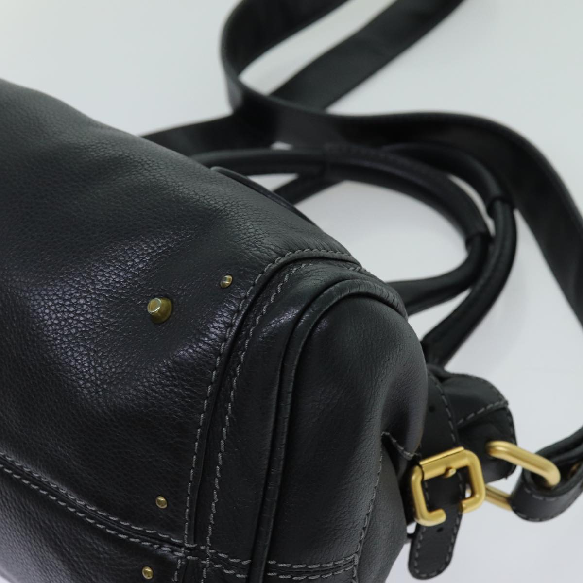 Chloe Paddington Hand Bag Leather 2way Black 70392
