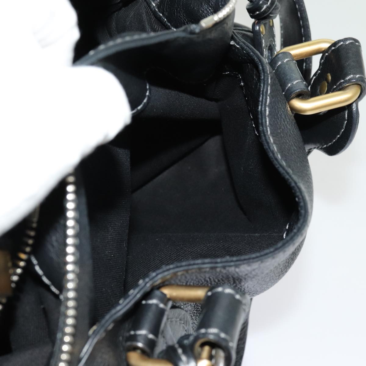 Chloe Paddington Hand Bag Leather 2way Black 70392