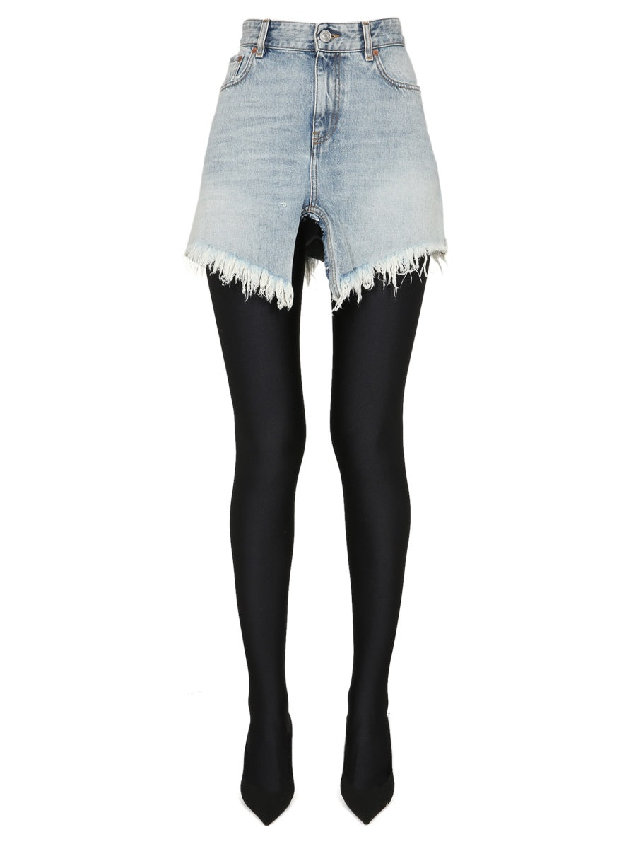 BALENCIAGA Chic Women's Mini Skirt with Belt Loops