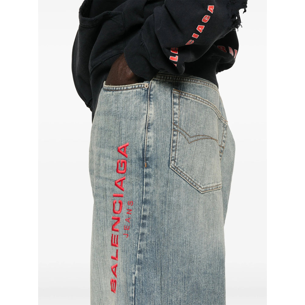 Balenciaga Blue Denim - Wide-Leg Jeans Men