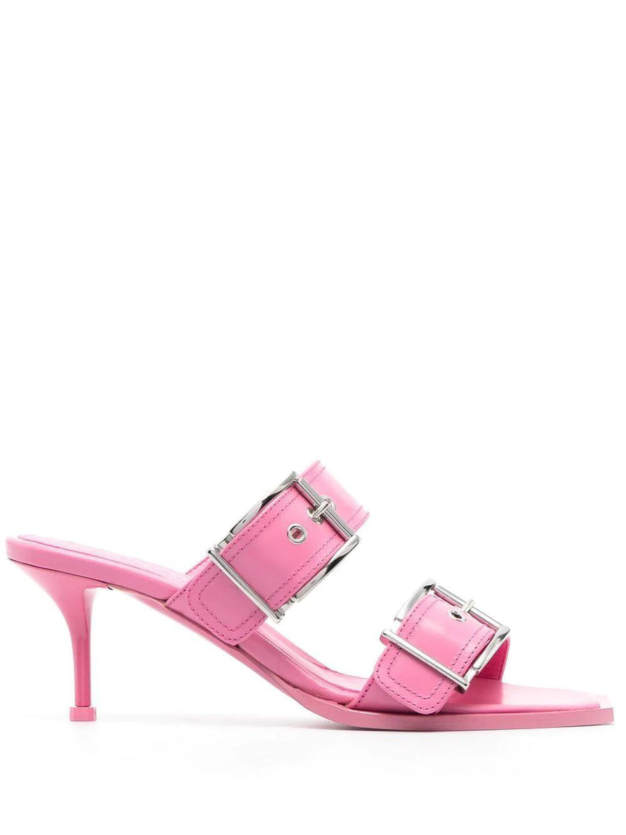 DOUBLE BUCKLE PUNK MULES 90mm