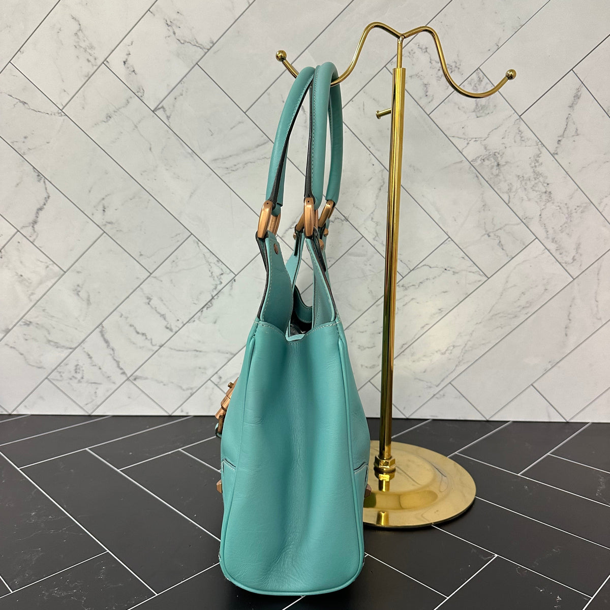 Gucci Teal Leather Jackie Shoulder Bag