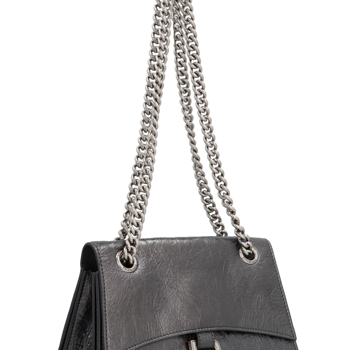 BALENCIAGA Mini Creased Effect Shoulder Handbag