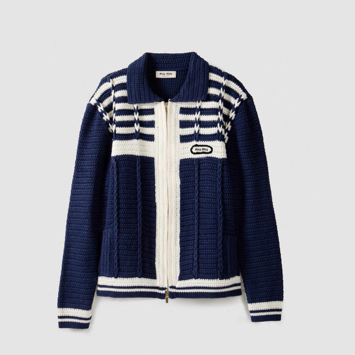 MIU M ZIP CARDIGAN