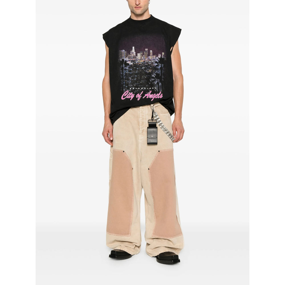 Balenciaga Black T-Shirts & Vests - Vests & Tanks Men