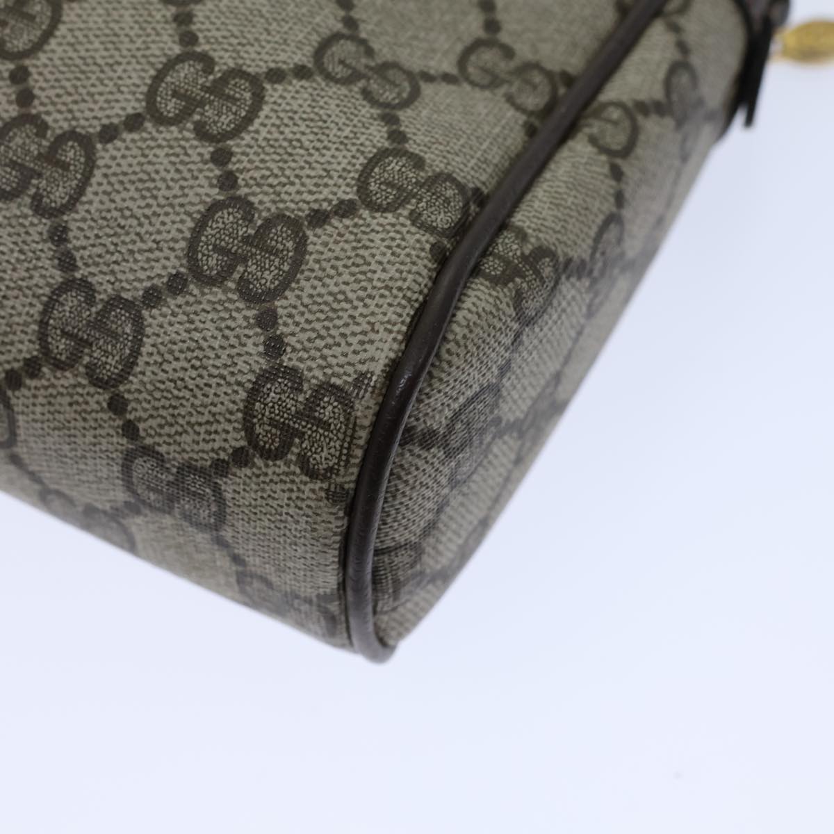 GUCCI GG Canvas Web Sherry Line Clutch Bag PVC Beige Green Red Auth 72151