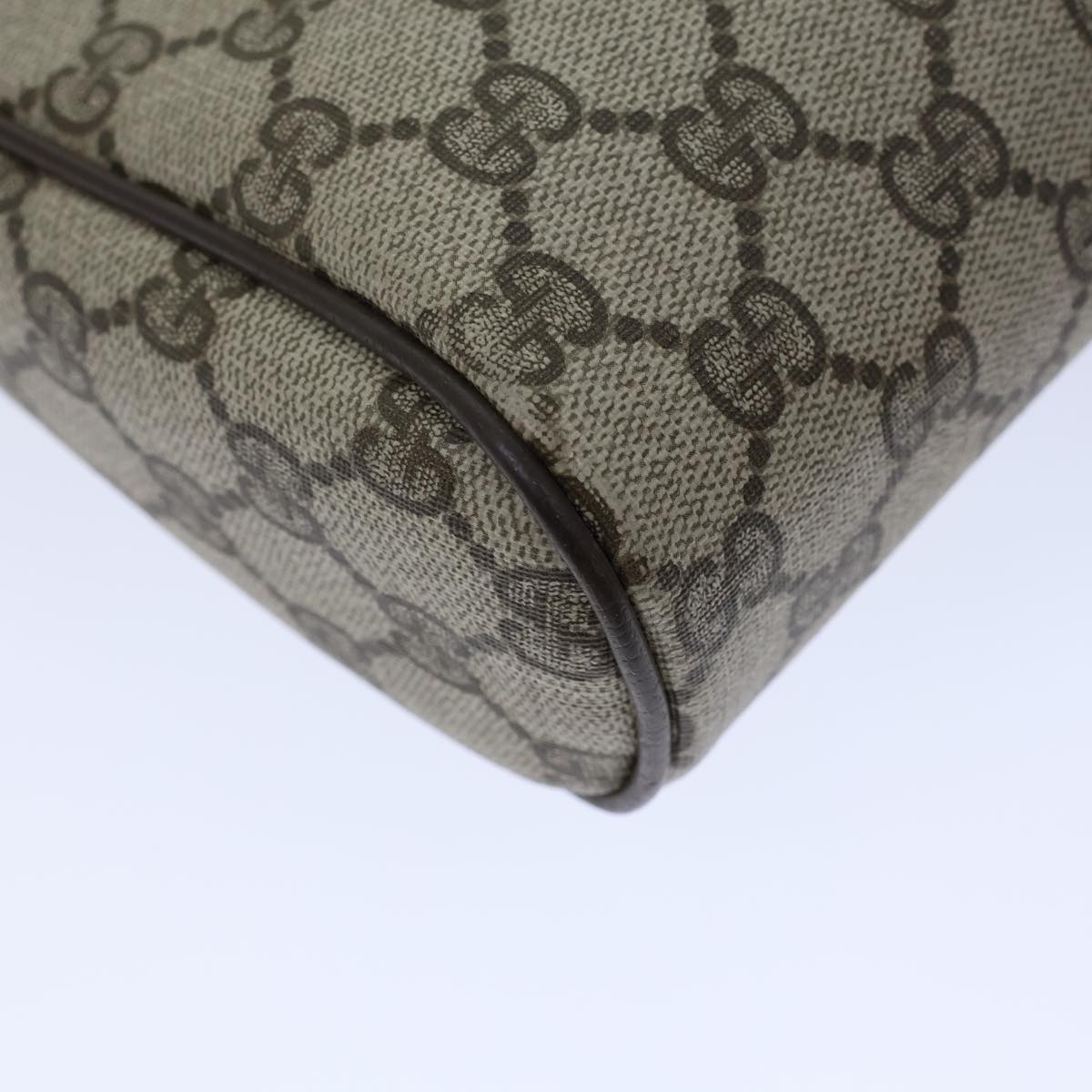 GUCCI GG Canvas Web Sherry Line Clutch Bag PVC Beige Green Red Auth 72151