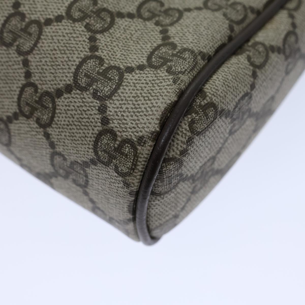 GUCCI GG Canvas Web Sherry Line Clutch Bag PVC Beige Green Red Auth 72151
