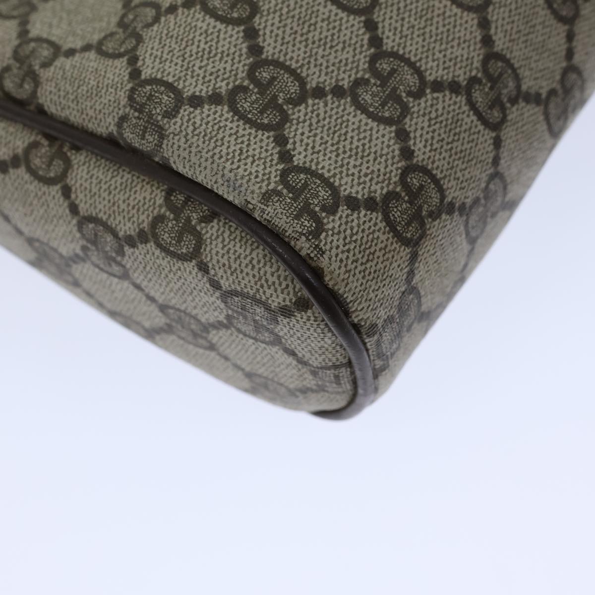 GUCCI GG Canvas Web Sherry Line Clutch Bag PVC Beige Green Red Auth 72151