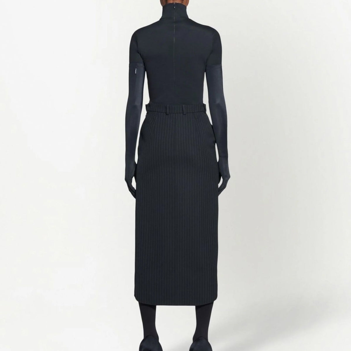 BALENCIAGA Hourglass Pinstripe Pencil Skirt