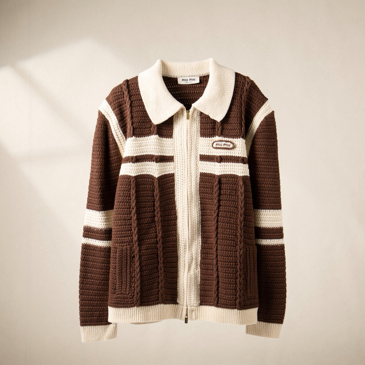 MIU M ZIP CARDIGAN