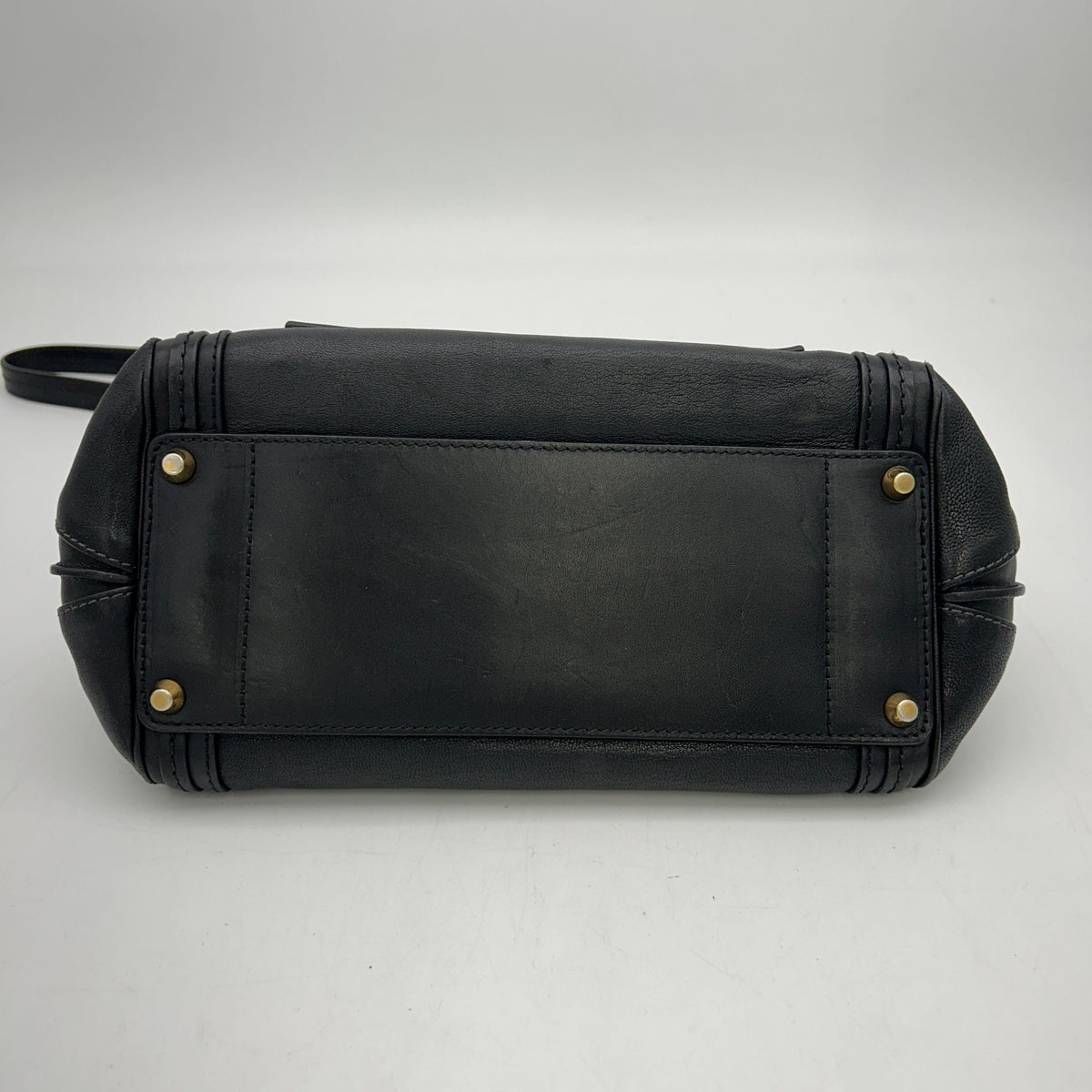 Chloe Calfskin Goatskin Medium Alice Satchel Black LA6971