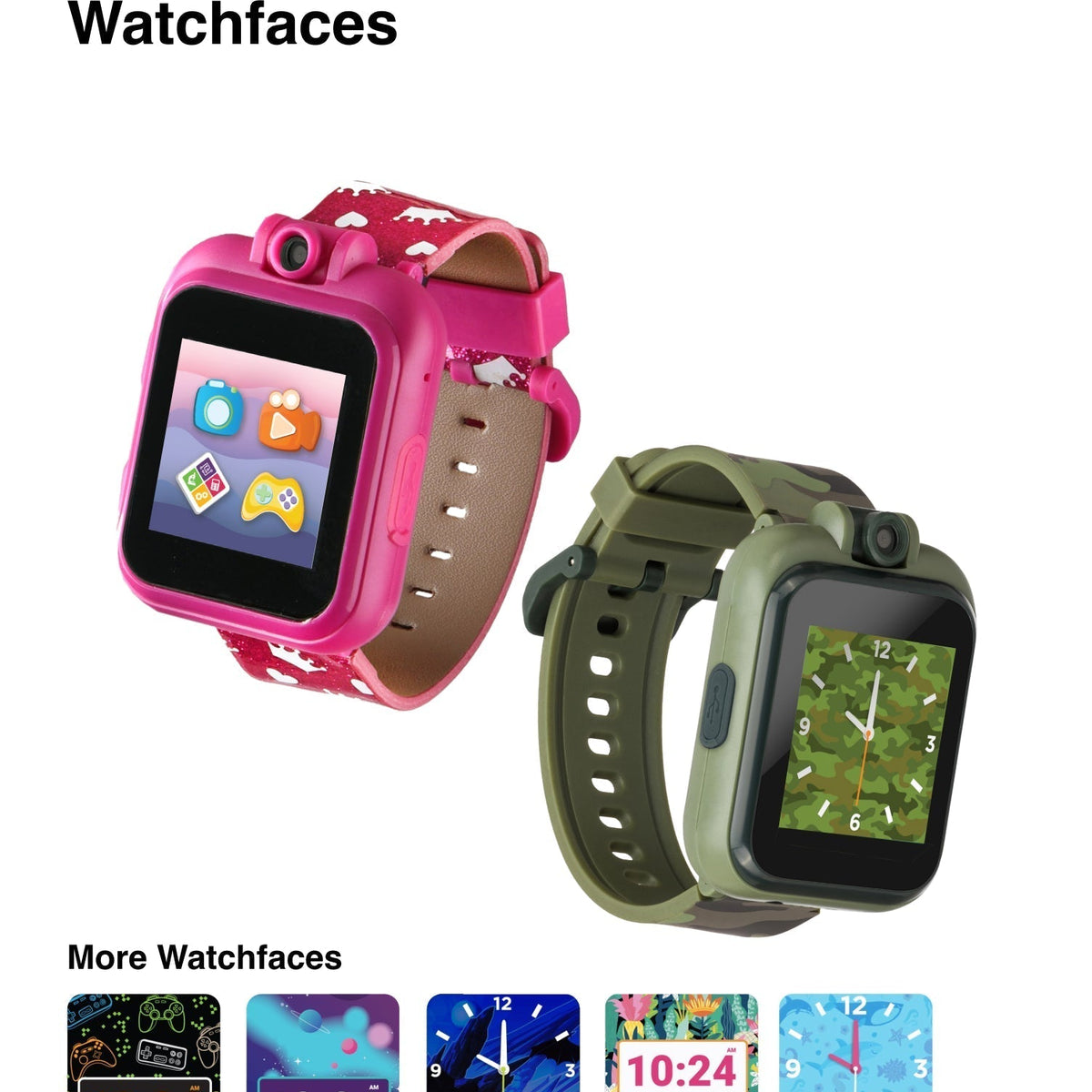PlayZoom Kids Smartwatch with Headphones: Fuchsia Multi with Crown