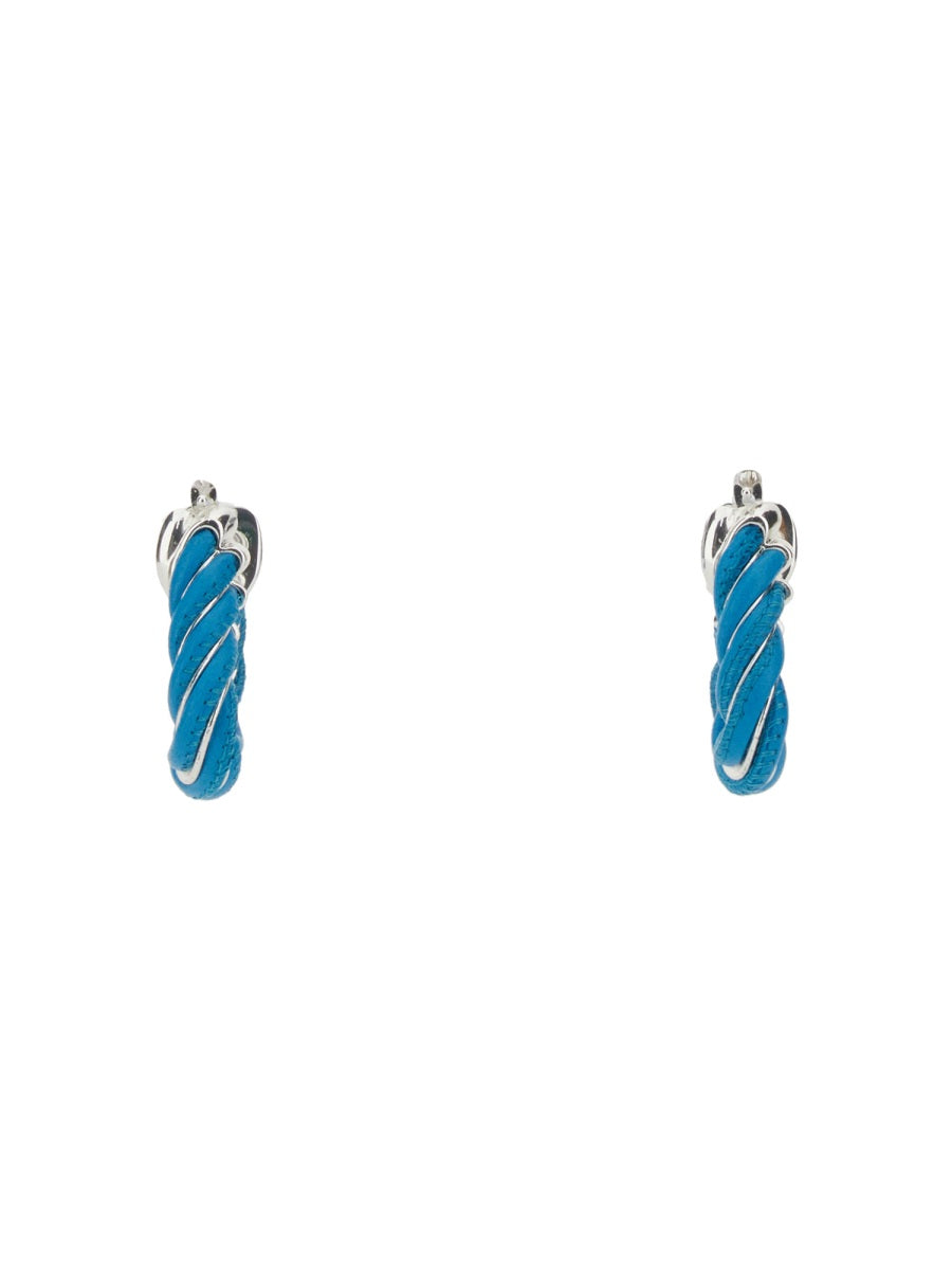 Bottega Veneta Women Triangular Twist Hoop Earrings