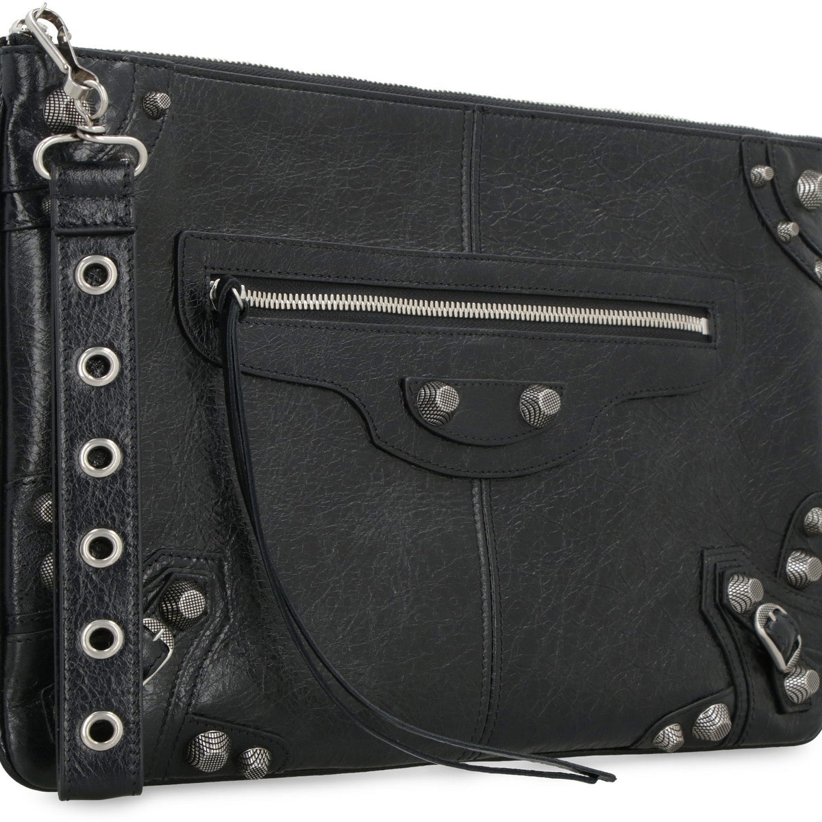 BALENCIAGA Mini Pouch Handbag with Decorative Studs