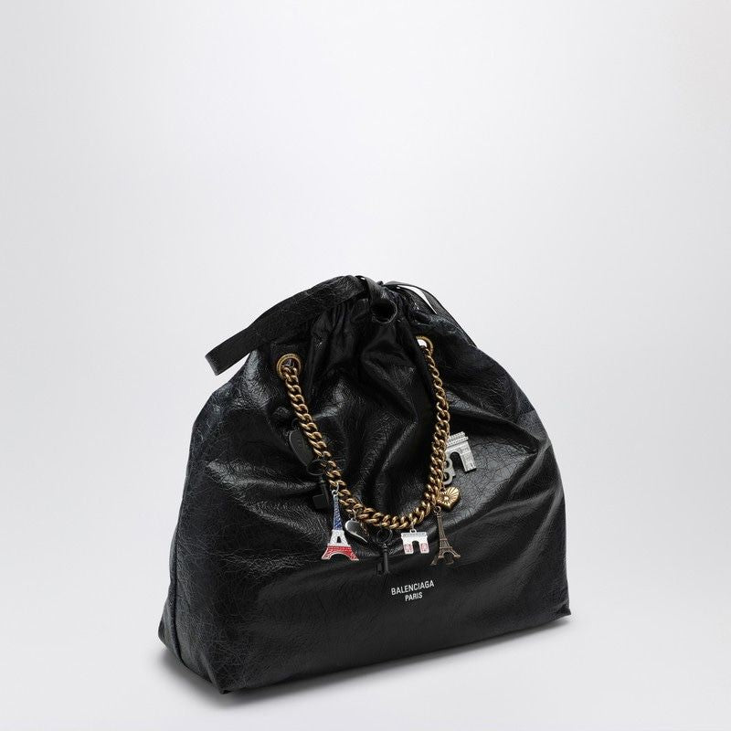 BALENCIAGA Crush Media Mini Leather Tote Handbag