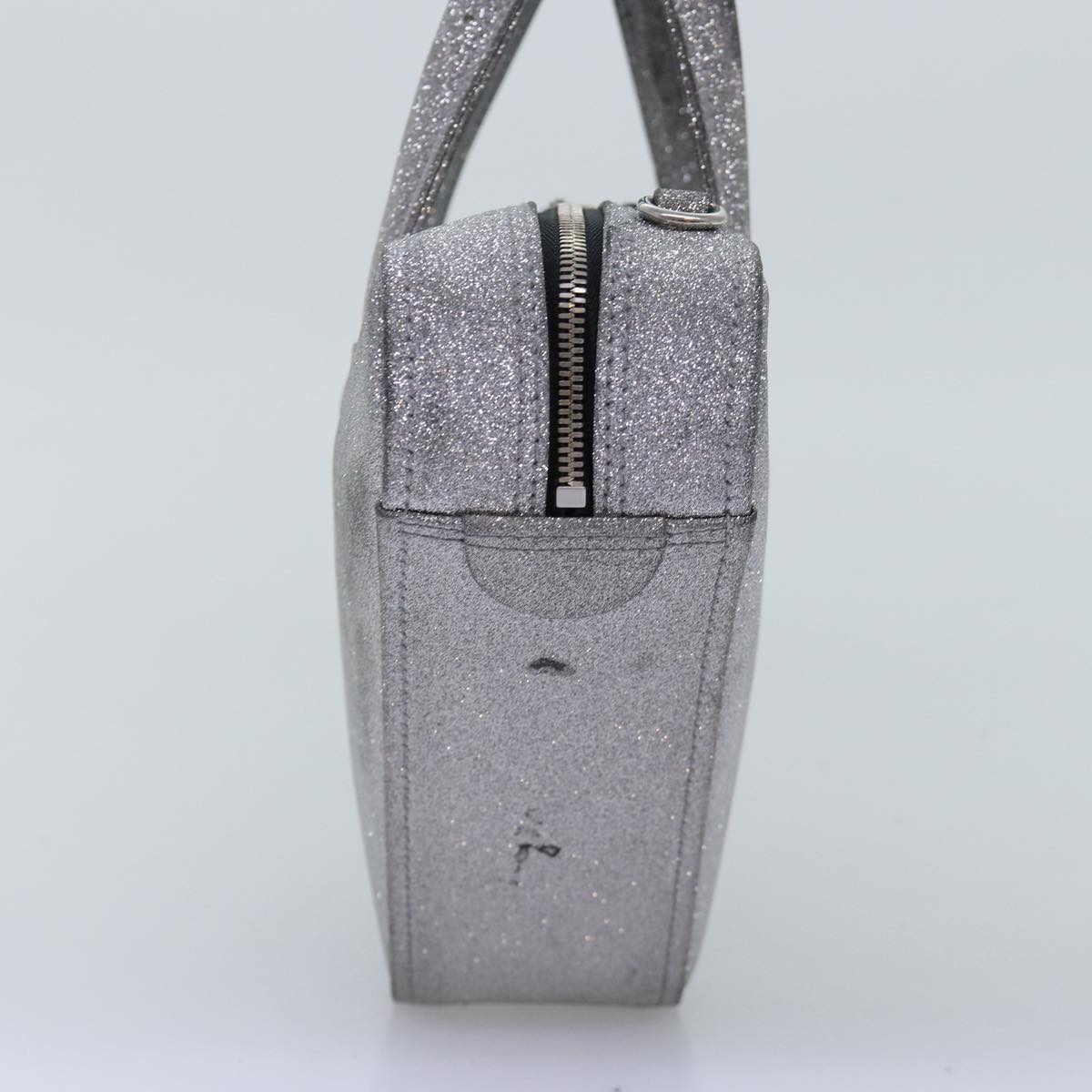 balenciaga Triangle Duffle XS Hand Bag Leather 2way Silver 531048 Auth 74610