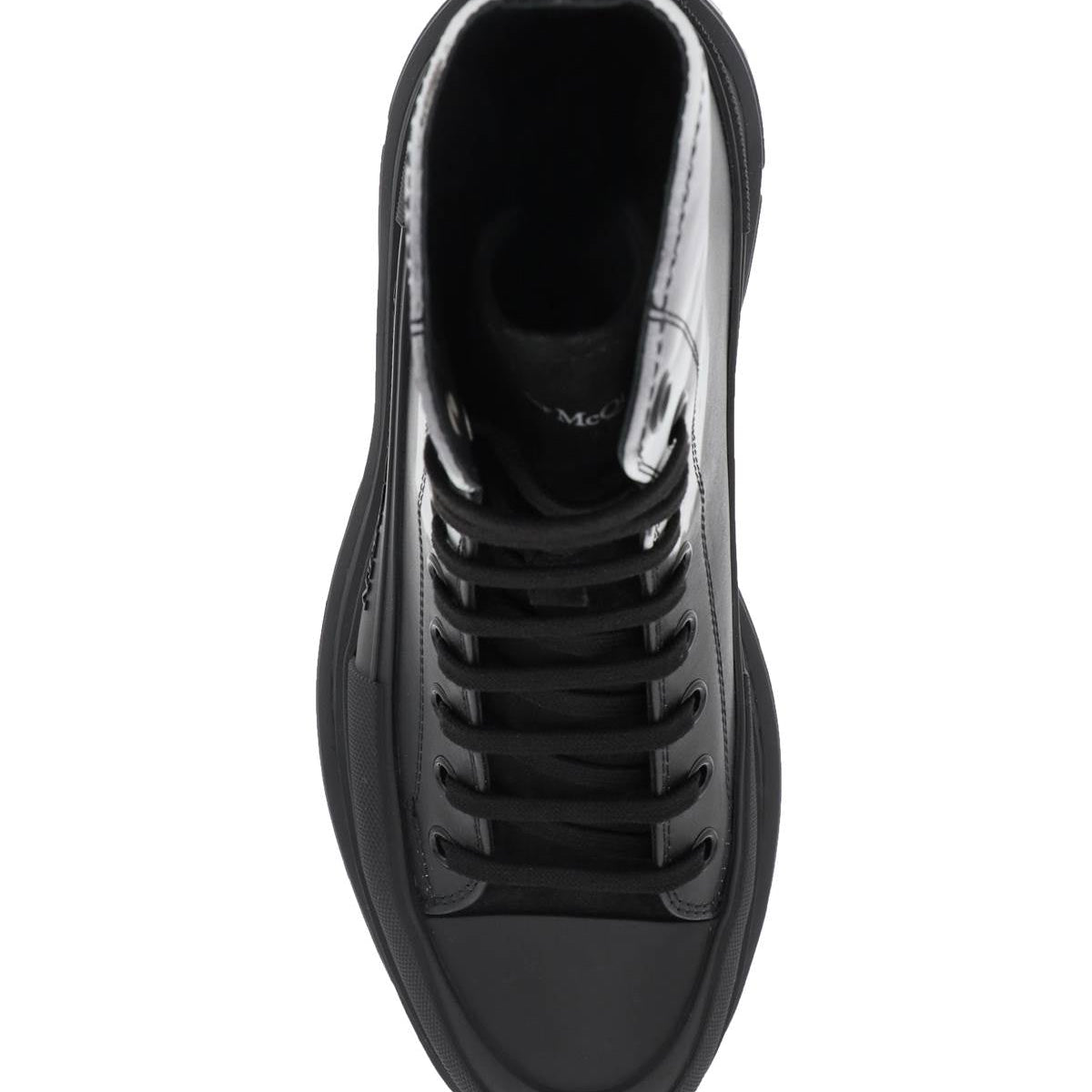 ALEXANDER MCQUEEN SOLARIZED FLOWER TREAD SLICK BOOTS