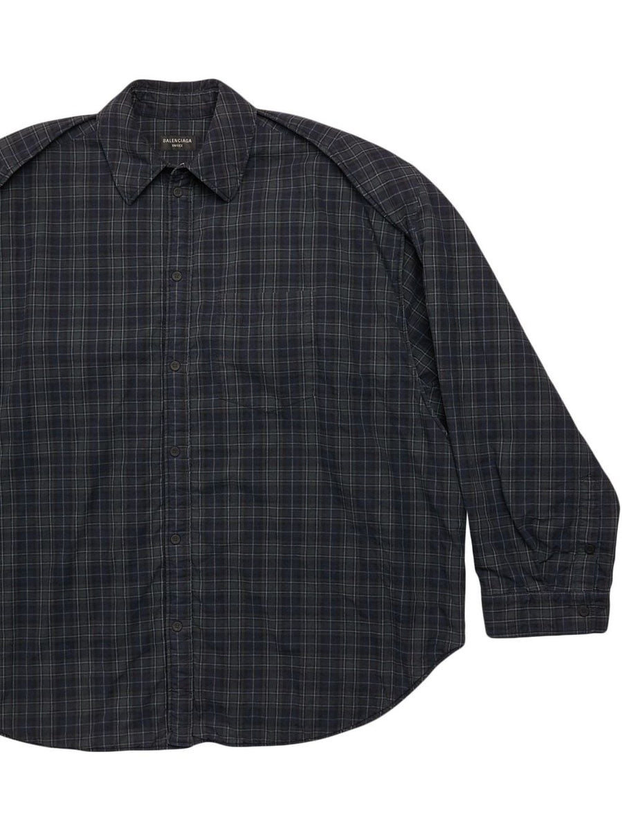 BALENCIAGA Checkered Design Flannel Shirt - Long Sleeve