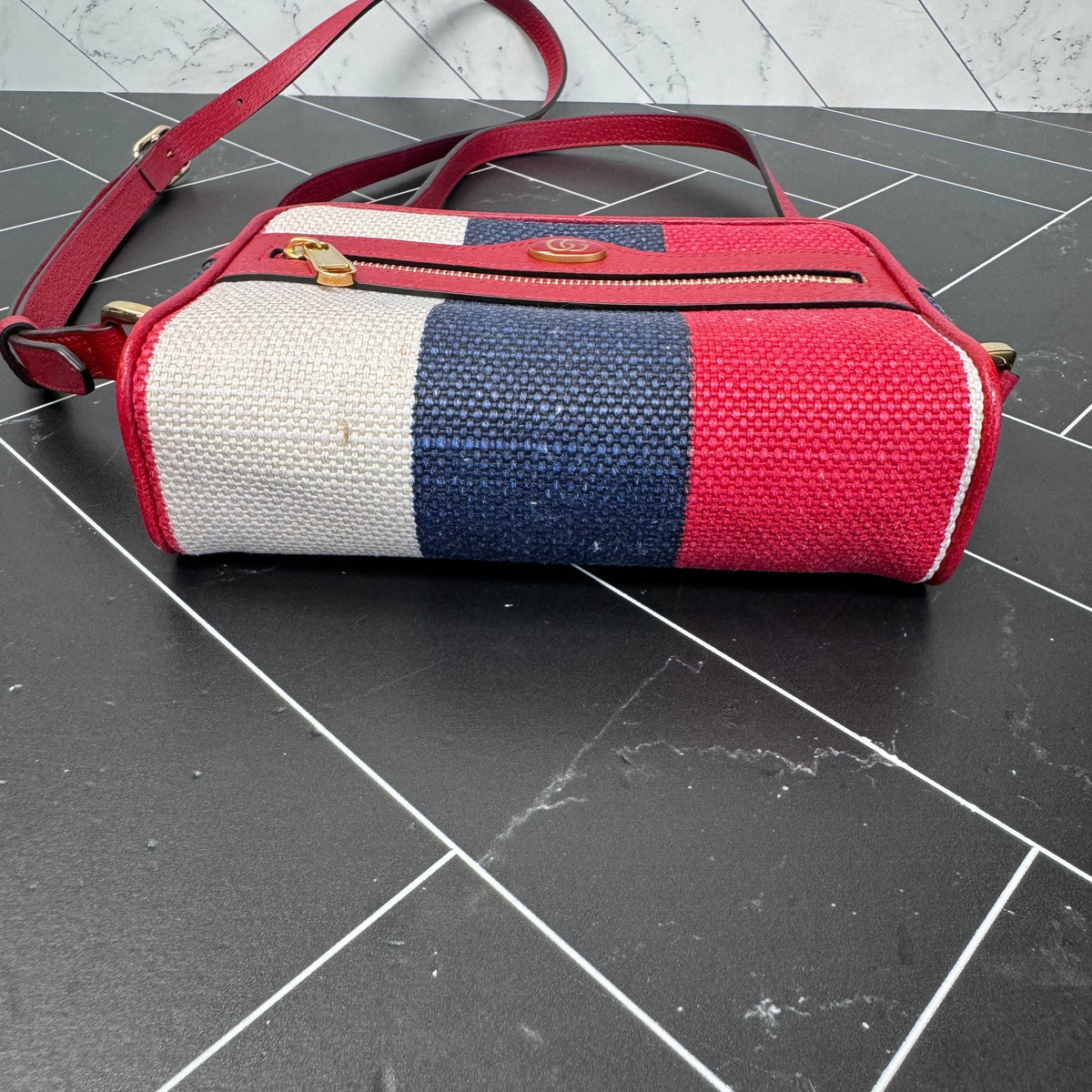 LIKE NEW Gucci Mini Baiadera Canvas Crossbody Bag