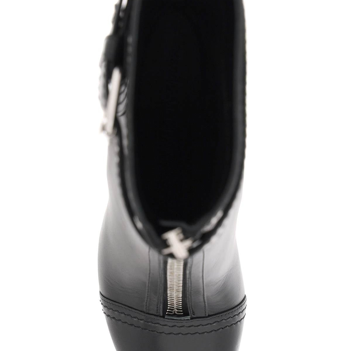 LEATHER ANKLE BOOTS WITH BUCKLE