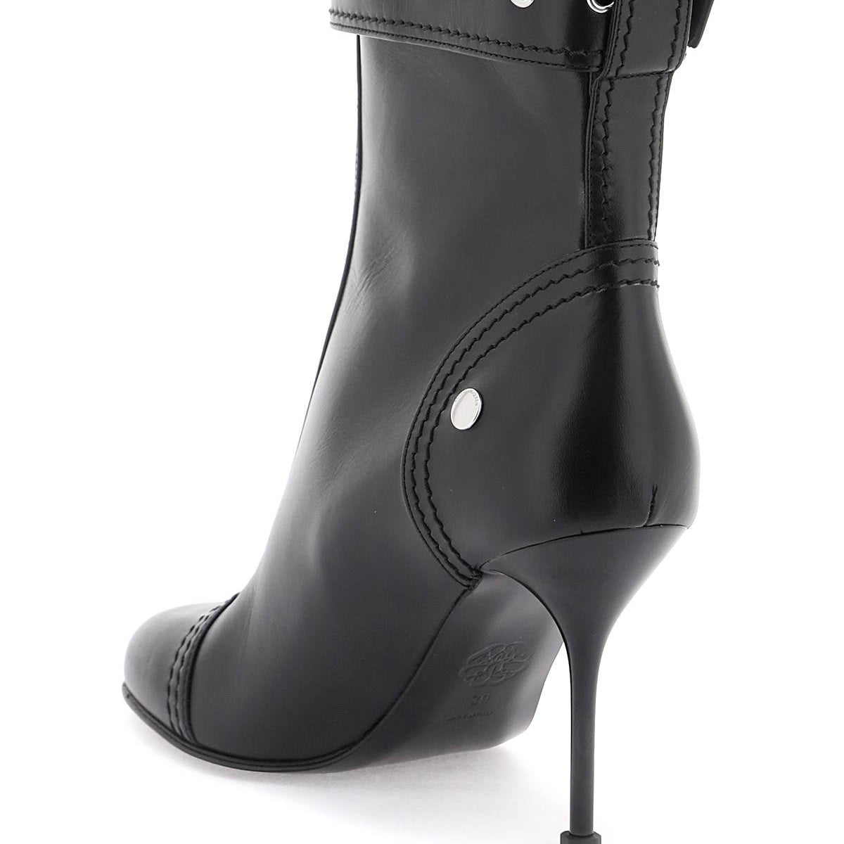 LEATHER ANKLE BOOTS WITH BUCKLE