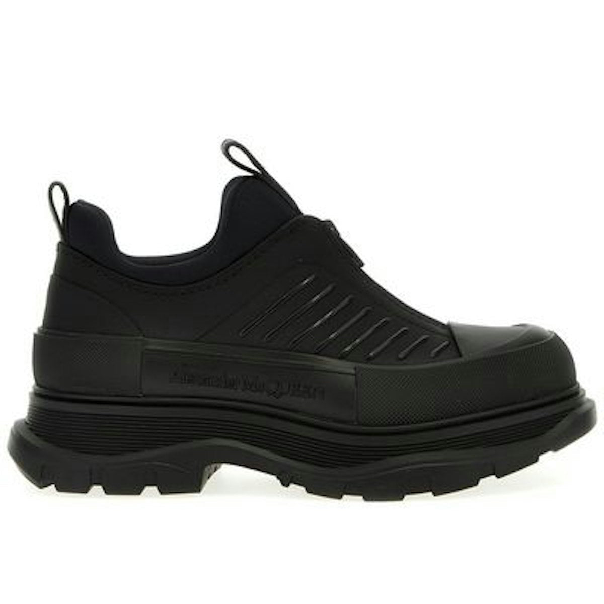 LOW BLACK LEATHER SLIP-ON