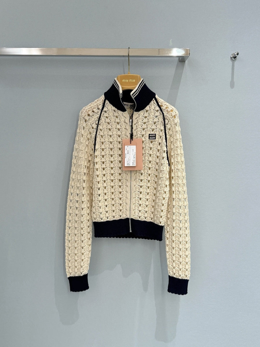 MIU M ZIP CARDIGAN