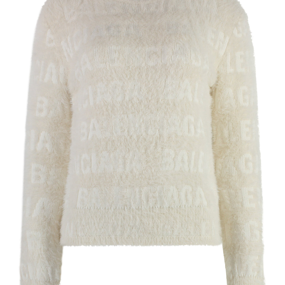 BALENCIAGA Furry Fitted Wool Blend Sweater