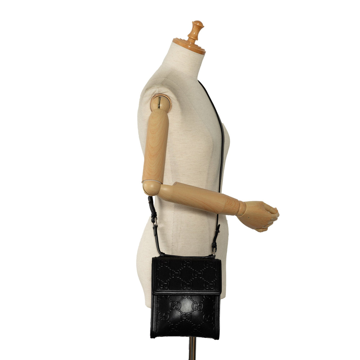 GUCCI GG Embossed Flap Crossbody Crossbody Bag