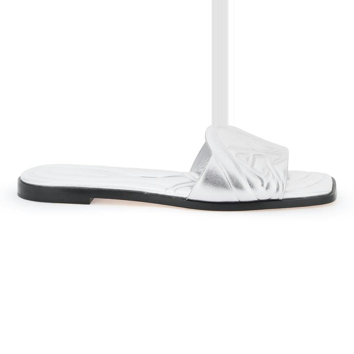 SLIDES IN PELLE LAMINATA CON LOGO SEAL IMPRESSO