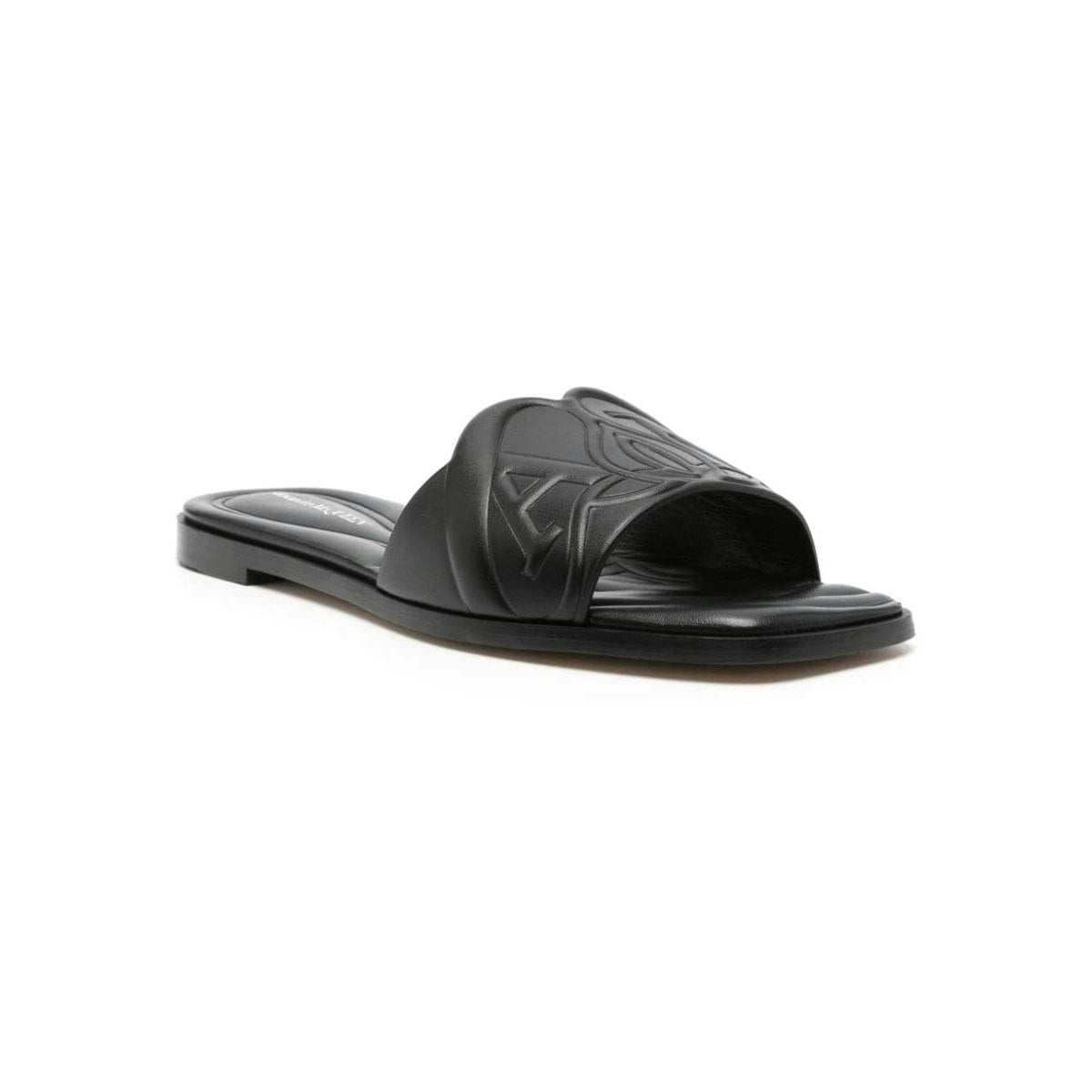 SEAL LEATHER FLAT SANDALS